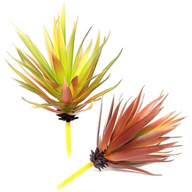 2 PCS Artificial Agave Succulents Plants Real Touch Lifelike Succulants Plants Faux Greenery Garden DIY Home Office Decoration Ornament