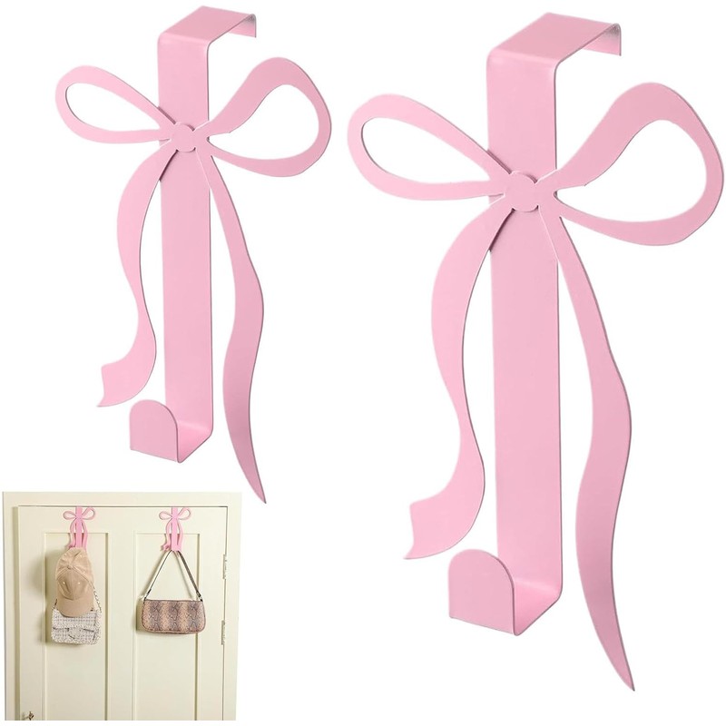 Over The Door Hooks -Cute Bow Shape Metal Hanger Towel