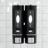 Plus Wall-Mounted Liquid Soap Dispenser, Double (400ml) (Black)/Restocked