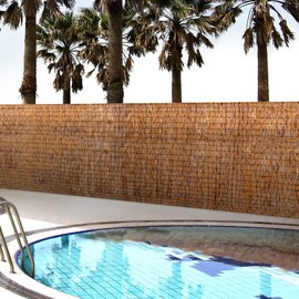 ZNCMRR Reed Fencing Rolls Natural Bamboo Fence 5.5 Feet High Privacy Screen Curtains Fence for Balcony Patio Garden Backyard Shades Outdoor 5.5FT X 16.4FT （Brown）