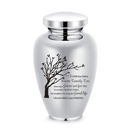 Urns for People Ashes Keepsake Cremation Urn Funeral for Pet Cat Dog Ashes Memorial Ash Keepsake Large Cremation Urns for Adult Ashes 220 lbs (Silver Tree)