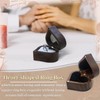 Heart-shaped Ring Box, Wooden Ring Jewelry Box with Single Slot,