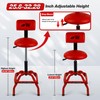 FreekyFit Shop Stool with Backrest, Mechanic Garage Stool for Workshop,