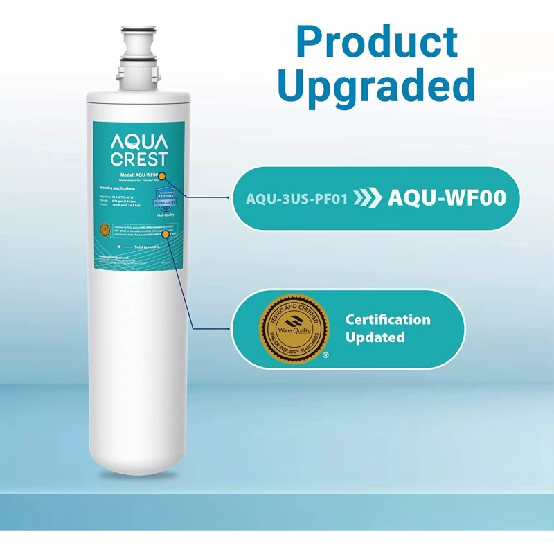 AQUA CREST 3US-PF01 Under Sink Water Filter,NSF 42 Certified (Pack