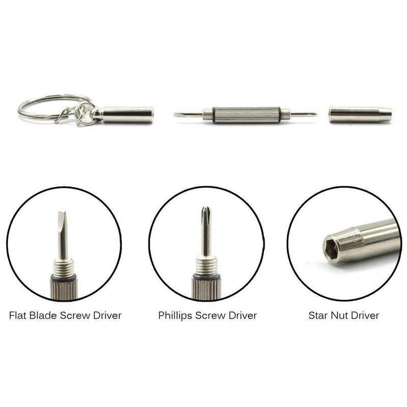 5Pcs Portable Hand Tools Mini 3 in 1 Eyeglass Screwdriver