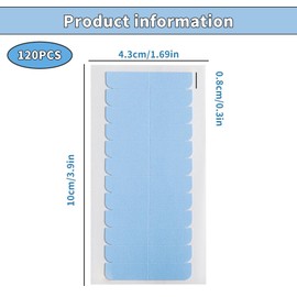 ASIRYVA 120 Pcs Hair Extension Tapes, Double Sided Hair Tapes, Waterproof & Durable for Wigs, Extensions, and Hairpieces(Blue)
