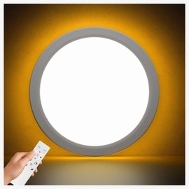 Aphyni 15.8 Inch LED Flush Mount Ceiling Light with Night Light, 36W 3600LM 3000K-6500K Dimmable Ceiling Light Fixture for Bedroom, Kitchen, Hallway - Wall Switch/Remote/APP Control