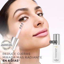 LOreal Paris Glycolic Bright Sérum de Ojos Anti Manchas, Ácido Glicólico y Niacinamida, Reduce Ojeras y Líneas, 20 ml.                                