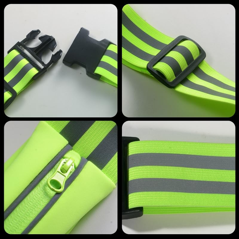 Augsion Running Pouch, Reflective, High Elasticity, High Visibility, No Shake,