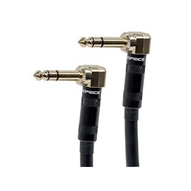 Monoprice - Cable de ángulo recto 16AWG de 1/4 pulgada (TRS) de la serie Premier 109443 de 1/4 pulgada (TRS) en ángulo recto macho a macho - 15 pies -