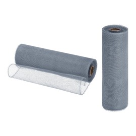 MECCANIXITY 2 Rolls Burlap Mesh 10 Inch x 30 Feet PP Decorative Mesh Ribbon Mesh Wrapping Ribbon for Christmas Wreath Party Decoration DIY Crafts Swags (Grey)