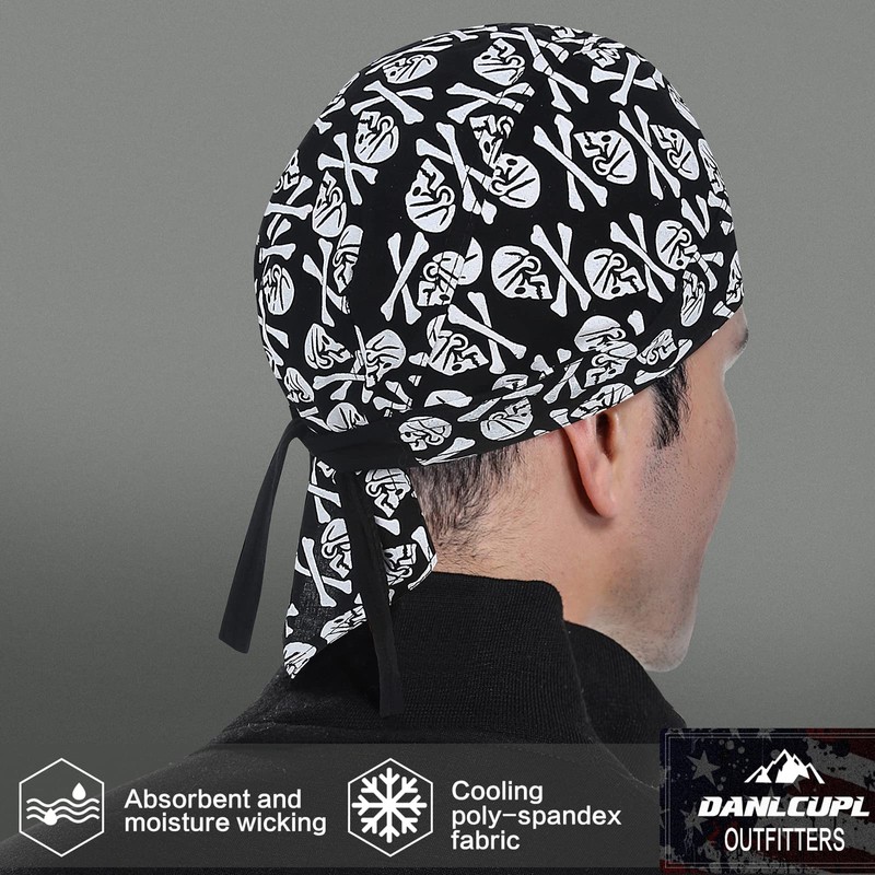 DANLCUPL DOO Rags Dew Rag Skull Cap Pirate Hat Cycling