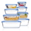 Vtopmart 8 Pack Glass Food Storage Containers with Airtight Lids,