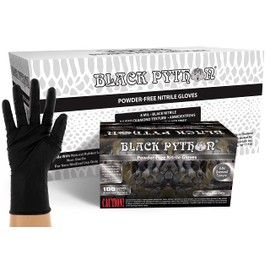 BLACK PYTHON HD 8 MIL Nitrile Disposable Gloves, Latex & Powder Free, Industrial, Raised Diamond Texture, Case/1000, X-Large
