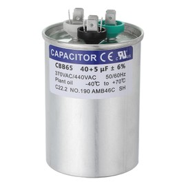 PATIKIL CBB65 Capacitor, 40+5uF 370-440 VAC 50/60Hz Aluminium CBB65 Air Conditioner Motor Starting Round Capacitor for HVAC Systems, Air Conditioner, Heat Pump