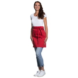 ZOLLNER Bistro Apron - Robust and Durable Front Pin in 80 x 50 cm - Unisex - Mixed Fabric - with Ties for Optimal Hold 526, red
