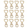 24 Pcs Heart Shaped Keychain Clip, Swivel Lobster Clasp Gold