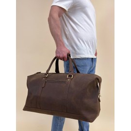Gusti Travel bag Leather-Ruben carry-on bag weekend bag sports bag carry-on luggage hand luggage leather bag brown leather 36 liter