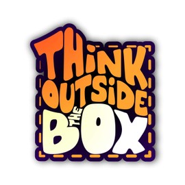 Think Outside The Box Sticker Vinyl Decal for Auto Cars Trucks Laptop Computers RV Campers Etc..