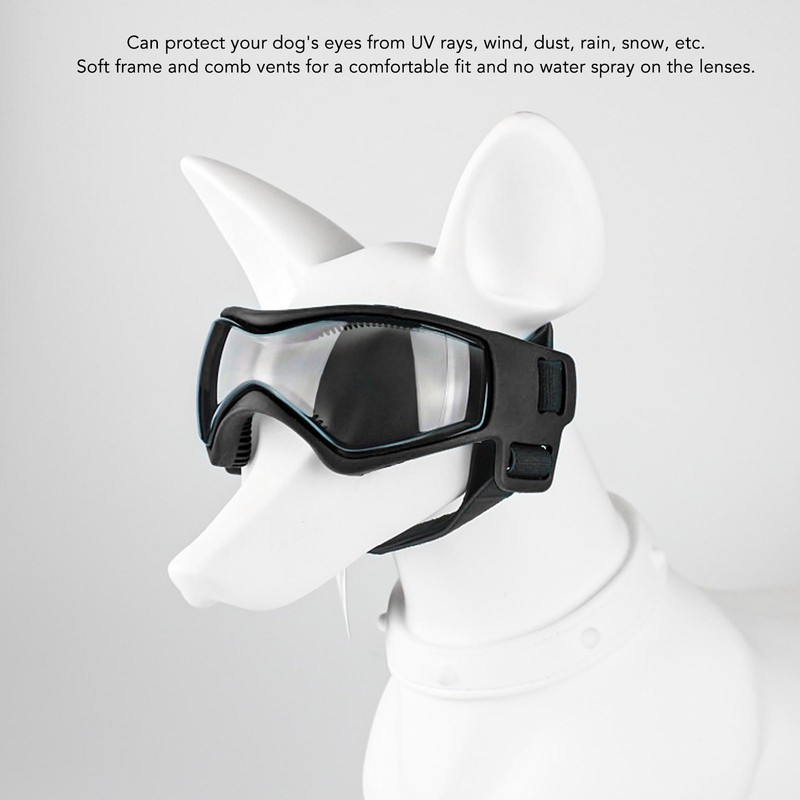 Dog Goggles UV Protection Adjustable Strap Soft Frame Waterproof Anti