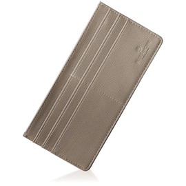 BLUE SINCERE Ultra-thin Long Wallet, Genuine Leather, Card Case, Holds 6 Cards, RFID Skimming Blocking, Women's, Slim, Wallet, Bill Compartment, Coin Purse Included, Compact, Mini Wallet, Fragment
