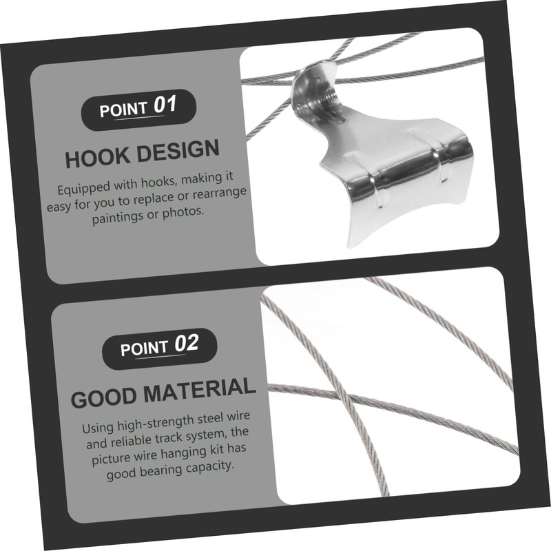 Gadpiparty 6 Sets Adjustable Picture Rail Hanging System Kit Versatile