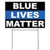 4LessCo 18x12 Inch Blue Lives Matter Yard Sign with Stake kb1s