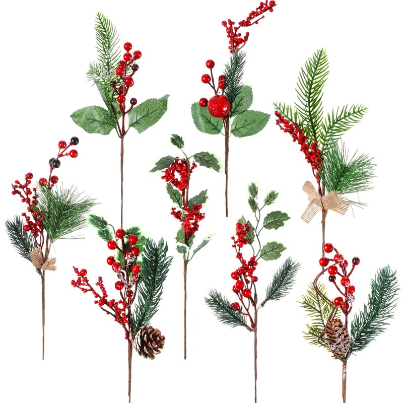 WILLBOND 24 Pcs 12 Inch Large Artificial Christmas Tree Picks