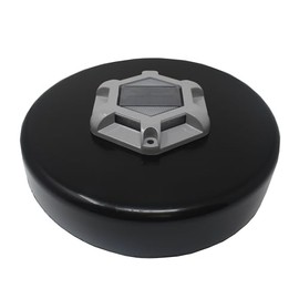 JSP Manufacturing Flat Dock Piling Cap with Outdoor Solar Powered Waterproof LED Light | Black or White Caps 8" 9" 10" 11" 12" (Black, 11 inch)