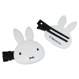 Kawaii Miffychan Hair Clips - Japanese Hair Pins for Girls & Women - Cute Hair Accessories Made in Japan (Set of 2) (No,2(Sky Blue Backing Card))