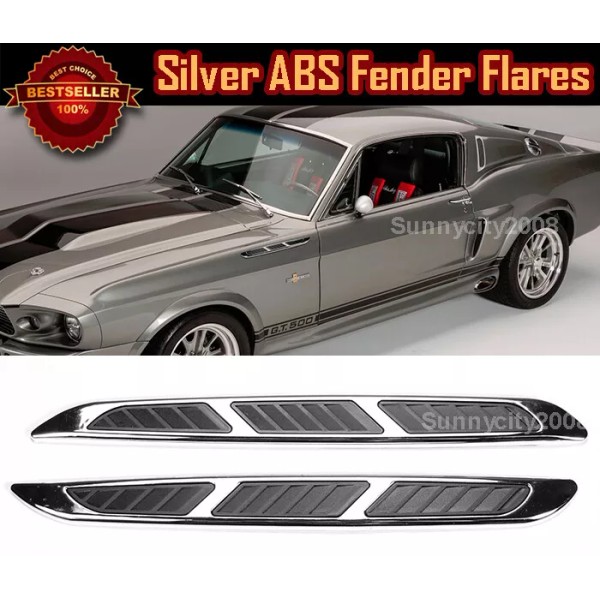 SDeelCase 2 Pcs 14.5" x 1.5" ABS Decor Chrome Hood