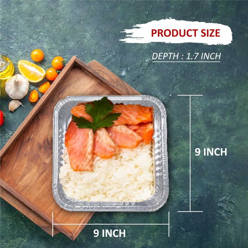 Homeshopa Aluminium Square Foil Trays, 3 Pack Disposable Tin Foil