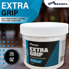 SlipDoctors Extra Grip Clear – Anti-Skid Additive for Outdoor and Indoor Surfaces Including Paint, Metal, Wood, Fiberglass, and Concrete – Transparent High Traction Additive (20 OZ)