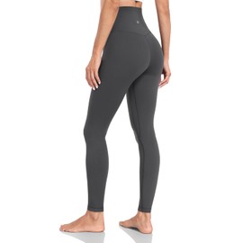 HeyNuts Yoga Pro Full Length Yoga Leggings for Women, Buttery Soft High Waisted Compression Workout Lounge Yoga Pants 28" Graphite Grey S(4/6)