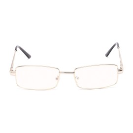 Readers Rectangle Reading Glasses in Gold by Readers.com | The Dash Blue Light 2.00