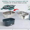 SOHIDA Electric Lunch Box Dual Compartment Container and Lid