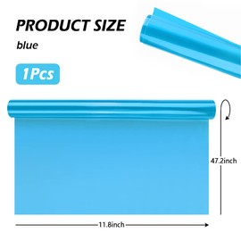 12 X 48inch Car Light Tint Film, Cuttable&Stretchable Vinyl Wrap Protector, Non-Marking Self-Adhesive Decals for Headlight, Taillight, Fog Light (Dark Blue)