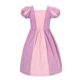 Dressy Daisy Vestidos de Disfraz de Princesa Ropa Algodón Casual con trenza y accesorios para Niñas Talla 2-3 Años, Morado