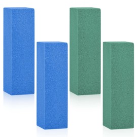 lasuroa 4 Pieces Rubber Whetstone, Snowboard Rubber Stone Edge Grinding Stone Rubber Ski Snowboard Tuning Equipment for Removing Rust and Burrs, Green 60 Grit, Blue 120 Grit