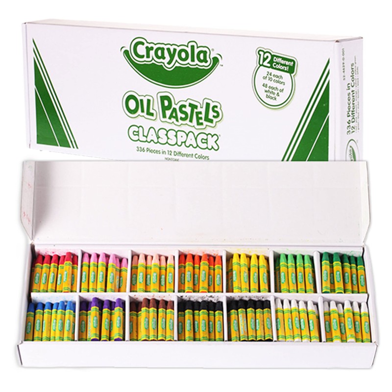 Crayola Oil Pastels Classpack (336ct), 12 Brilliant Opaque Colors, Kids