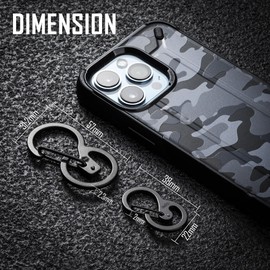 KeyUnity Stainless Quick Release Keyring, Heavy Duty Key Rings, Carabiner Keychain Clip, Key Ring Key Fob Clip With 5 Detachable Keyrings, Car Keyrings For Men, Ideal for Women for Keys, Flashlight