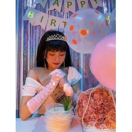 Rhinestone Tiara Crown, Rose Gold Crystal Crown with Comb for Wedding Bridal Party Birthday Carnival Girl Holiday Celebration