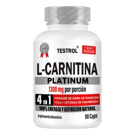 L-Carnitina Platinum 1300mg | Apoyo Metabólico para Hombres y Mujeres | Testrol | 90 Cápsulas