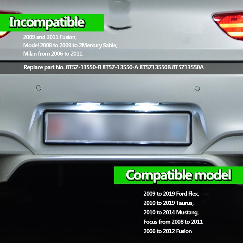 NOTISH 2Pcs LED License Plate Light Lamps 6000K White -