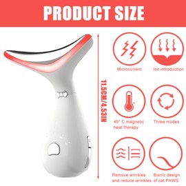 Face Massager Against Wrinkles, EMS Face Massager with 3 Modes, Face Beauty Device, 45°C V Face Beauty Meter Face Device for Skin Tightening & Lifting Women Men