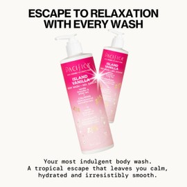 Pacifica Island Vanilla Body Care Set – Body Wash & Body Lotion Duo for Dry Skin, Nourishing Vanilla Bath Set, Moisturizing Sulfate-Free Cleanser and Hydrating Lotion, Vegan & Cruelty-Free
