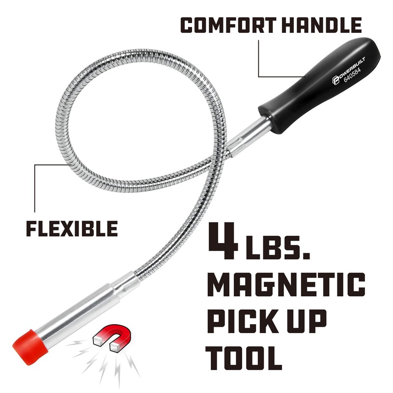 Powerbuilt 640584 4 Lb Telescoping Magnetic Pick Up Tool Reaches