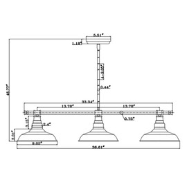 Design House 520379 Kimball Industrial Farmhouse Indoor Light with Metal Shade, Island Pendant, Galvanized