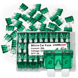 Chanzon 50Pcs UL Listed 30A Standard Blade Fuse ATC/ATO/APR 30 Amp 32V Auto Fuses Fast Blow for Automotive Car RV Truck SUV