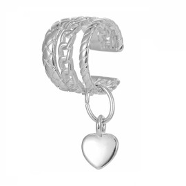 Bellitia Jewelry Women's Men's Sterling Silver Ear Cuff, Openwork Design, Earrings, Fashion Clip, 925 Silver, Platinum, 18K Plated, Hypoallergenic, Gift, Single Ear, Accessory, Sterling Silver Silver